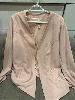 BCBGeneration Blush Pink Open-Front Collarless Blazer